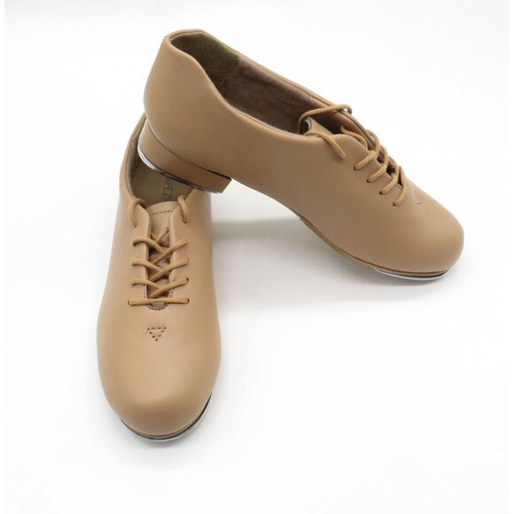 Capezio Adult Oxford Tan Lace-Up Tap Shoes Size 5.5M Synthetic Material NWOB - Picture 6 of 7